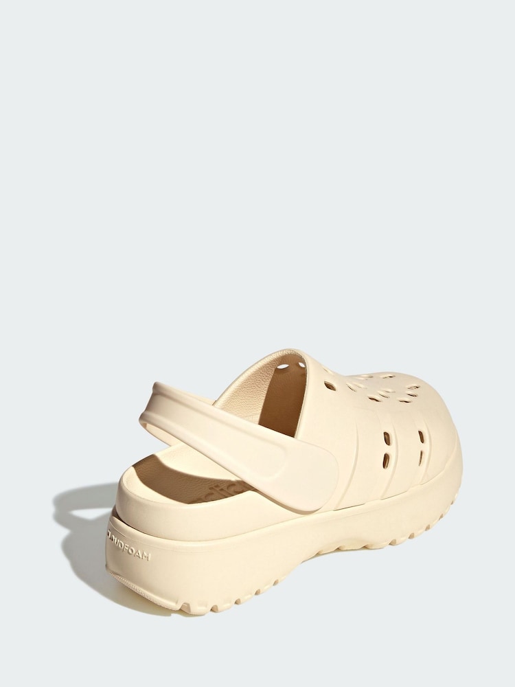 adidas White Adilette Platform Sandals - Image 2 of 4