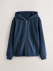 Navy Blue Fleece Zip Through Hoodie - Image 7 of 9