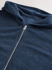 Navy Blue Fleece Zip Through Hoodie - Image 9 of 9