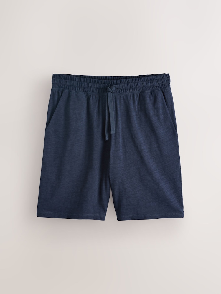 深蓝色 - Slub Shorts - 3的图像1｝