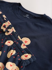 Navy Blue Printed Short Sleeve Jersey Pyjamas Set - Image 10 of 12