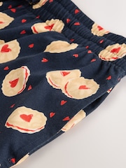 Navy Blue Printed Short Sleeve Jersey Pyjamas Set - Image 11 of 12