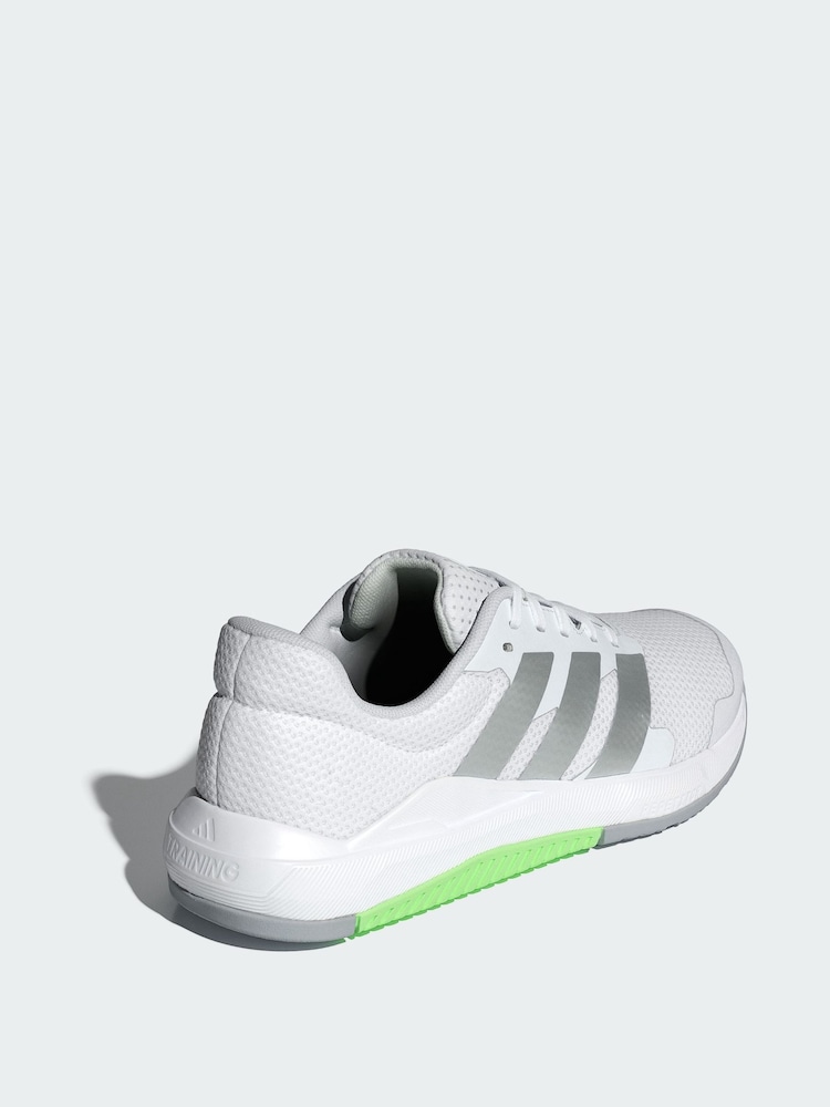 adidas White Dropset Base Trainers - Image 2 of 4