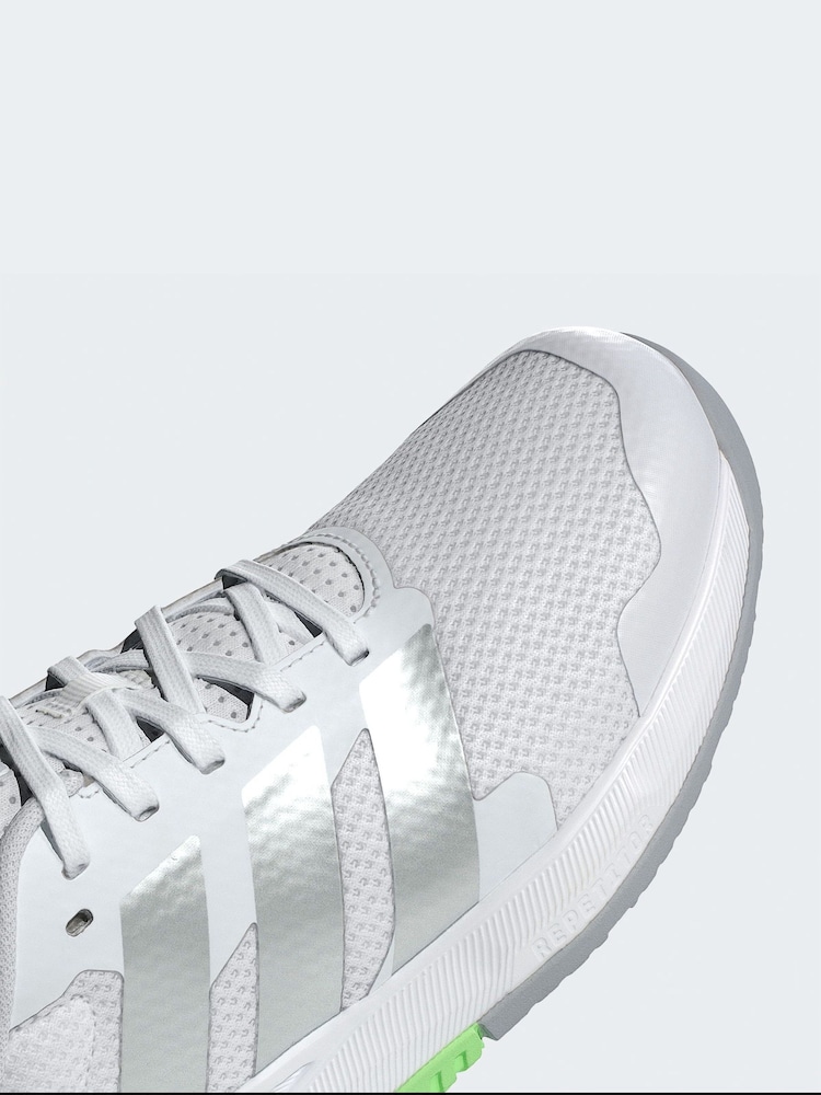 adidas White Dropset Base Trainers - Image 4 of 4