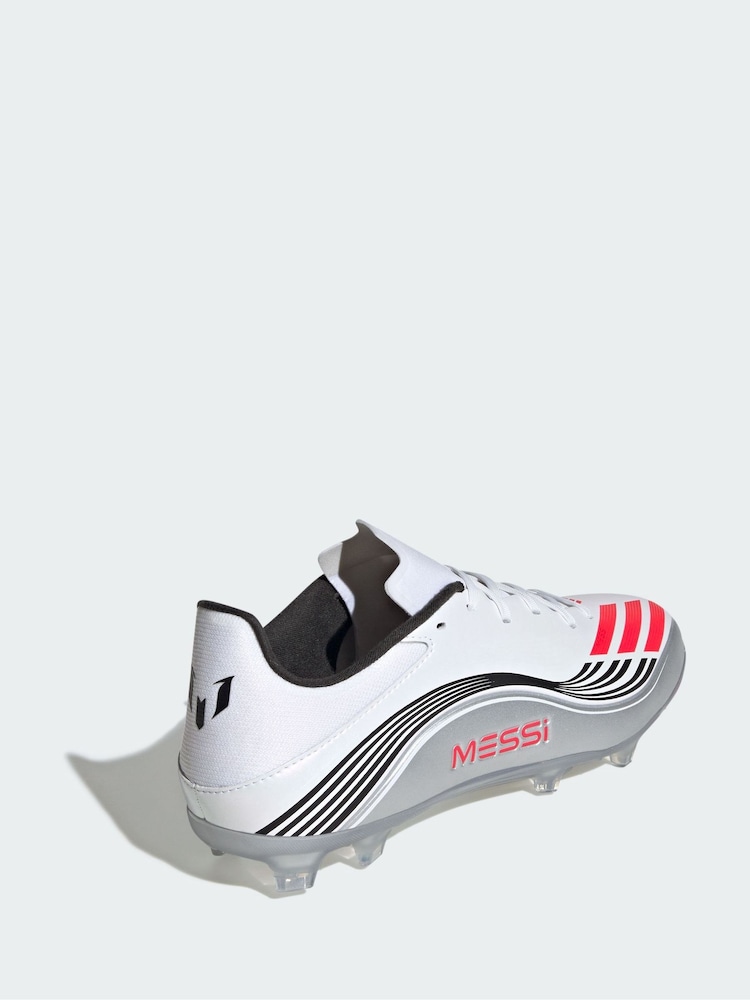 adidas White F50 Messi League Firm/Multi-Ground Boots - Image 2 of 4