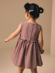 Chocolate Brown Gingham Corsage Dress (3mths-8yrs) - Image 3 of 7