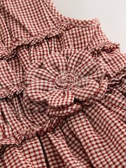 Chocolate Brown Gingham Corsage Dress (3mths-8yrs) - Image 7 of 7