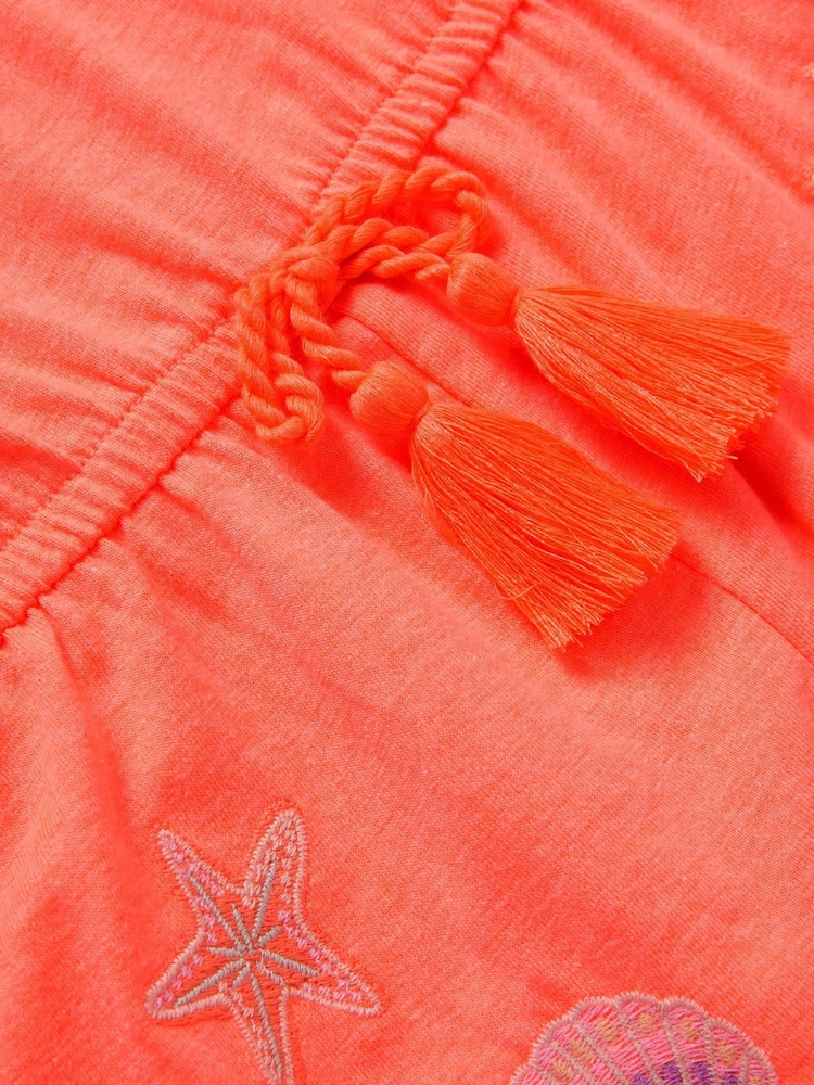 Monsoon Orange Sea Life Embroidered Jersey Playsuit - Image 3 of 3