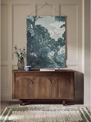 Monochrome Extra Large Woven Forest Tapestry Fabric Wall Hanging - Image 1 of 5