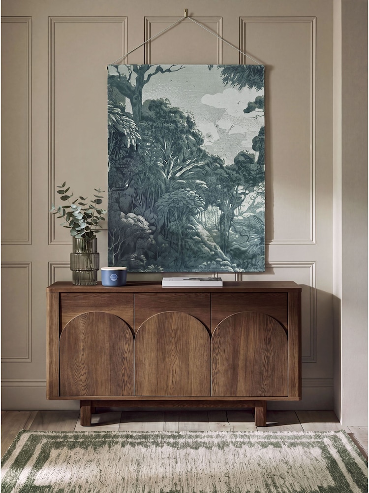 Monochrome Extra Large Woven Forest Tapestry Fabric Wall Hanging - Image 1 of 5 Monochrome Extra Large Woven Forest Tapestry Fabric Wall Hanging - Image 1 of 5