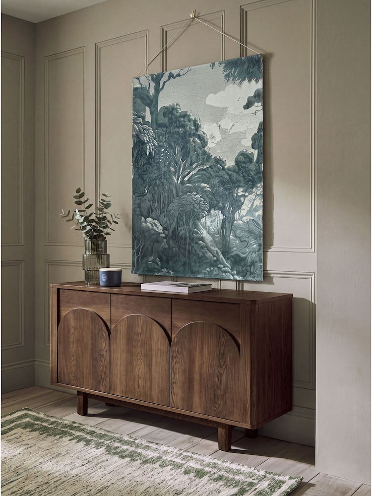 Monochrome Extra Large Woven Forest Tapestry Fabric Wall Hanging - Image 2 of 5 Monochrome Extra Large Woven Forest Tapestry Fabric Wall Hanging - Image 2 of 5