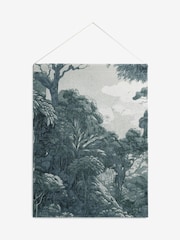 Monochrome Extra Large Woven Forest Tapestry Fabric Wall Hanging - Image 4 of 5