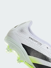 adidas White Predator Pro Fold-Over Tongue Firm Ground Boots - Image 3 of 4