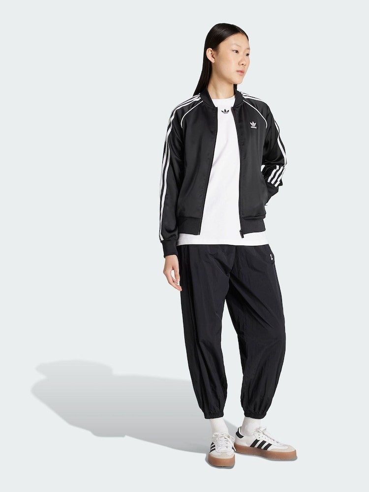 adidas Originals Black SST Adicolor Satin Track Top - Image 1 of 1 adidas Originals Black SST Adicolor Satin Track Top - Image 1 of 1