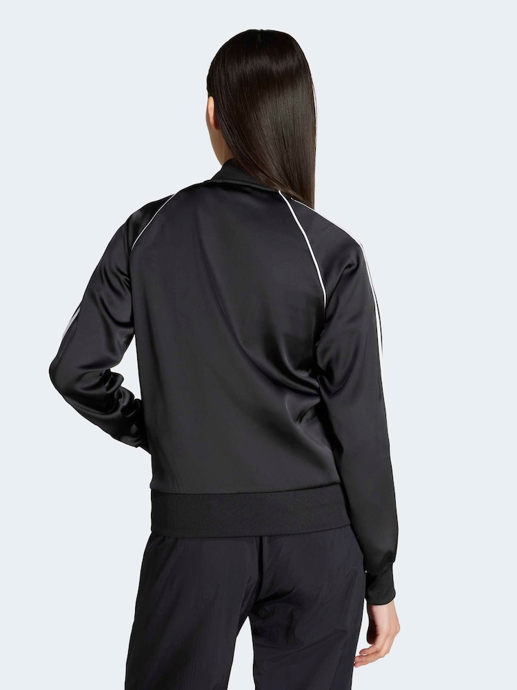 adidas Originals Black SST Adicolor Satin Track Top - Image 2 of 6