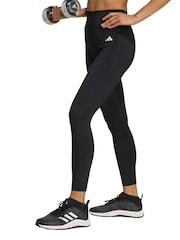 adidas Black Optime Essentials No Front Rise Seam 7/8 Leggings - Image 1 of 5