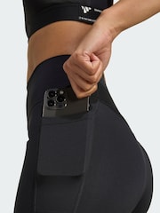 adidas Black Optime Essentials No Front Rise Seam 7/8 Leggings - Image 4 of 5