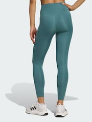 adidas Green Optime Essentials No Front Rise Seam 7/8 Leggings - Image 2 of 5