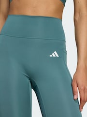 adidas Green Optime Essentials No Front Rise Seam 7/8 Leggings - Image 4 of 5