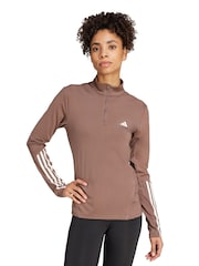 adidas Brown Hyperglam Training Quarter-Zip Track Top - Image 1 of 5