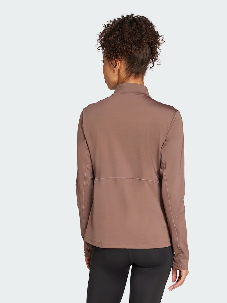 adidas Brown Hyperglam Training Quarter-Zip Track Top - Image 2 of 5