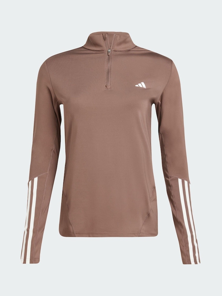 adidas Brown Hyperglam Training Quarter-Zip Track Top - Image 5 of 5