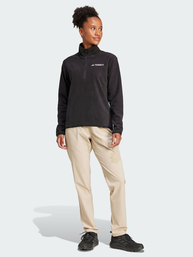 adidas Terrex Black Multi Essentials 1/2 Zip Fleece Jacket - Image 1 of 5 adidas Terrex Black Multi Essentials 1/2 Zip Fleece Jacket - Image 1 of 5