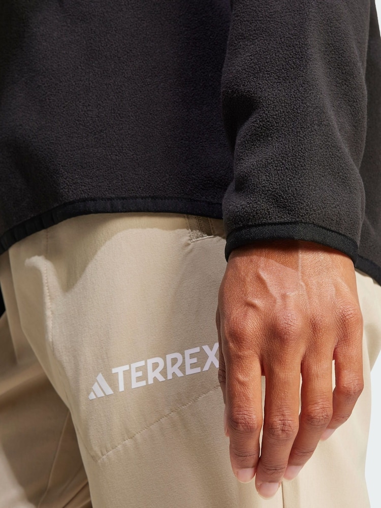 adidas Terrex Black Multi Essentials 1/2 Zip Fleece Jacket - Image 2 of 5 adidas Terrex Black Multi Essentials 1/2 Zip Fleece Jacket - Image 2 of 5