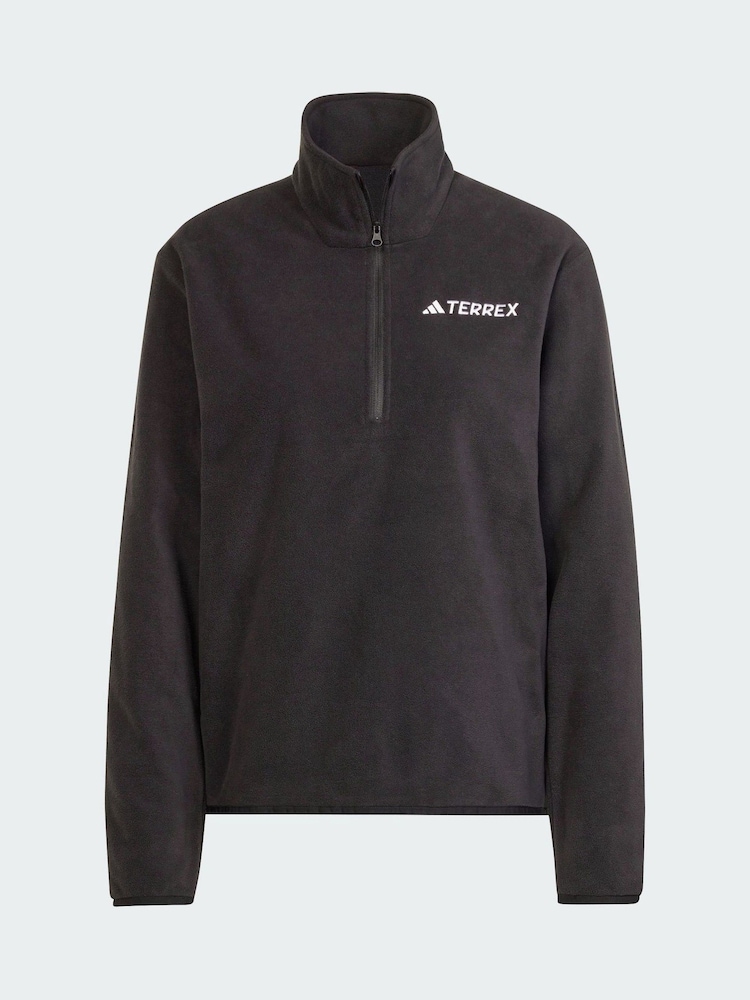 adidas Terrex Black Multi Essentials 1/2 Zip Fleece Jacket - Image 5 of 5 adidas Terrex Black Multi Essentials 1/2 Zip Fleece Jacket - Image 5 of 5
