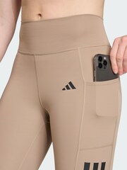adidas Brown Optime 3-Stripes Full Length Leggings - Image 3 of 5
