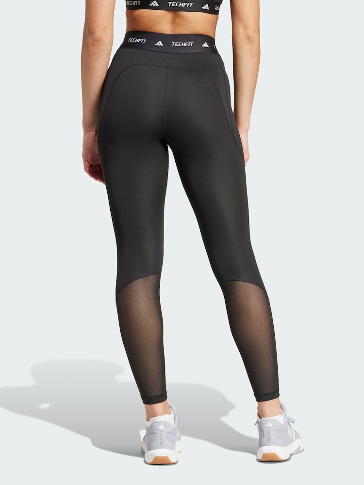 adidas Black Techfit Stash Pocket Full Length Leggings - Image 2 of 5