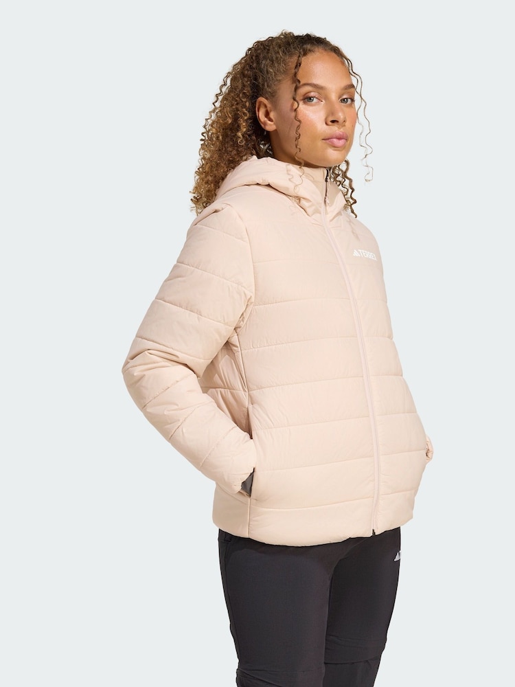 adidas Terrex Brown Multi Essentials CLIMAWARM Insulated Hooded Jacket - Image 1 of 1 adidas Terrex Brown Multi Essentials CLIMAWARM Insulated Hooded Jacket - Image 1 of 1