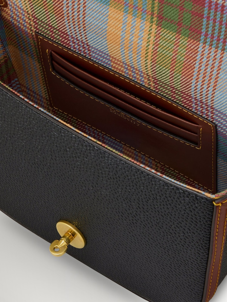 Mulberry Black-Cognac Small Darley Satchel Scotchgrain Bag - Image 5 of 5