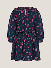 Monsoon Blue Floral Print Corduroy Dress - Image 3 of 4