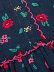 Monsoon Blue Floral Print Corduroy Dress - Image 4 of 4