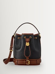 Mulberry Black-Cognac Small Scotchgrain Bucket Bag - Image 1 of 5