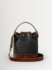 Mulberry Black-Cognac Small Scotchgrain Bucket Bag - Image 2 of 5