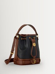 Mulberry Black-Cognac Small Scotchgrain Bucket Bag - Image 3 of 5