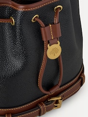 Mulberry Black-Cognac Small Scotchgrain Bucket Bag - Image 4 of 5