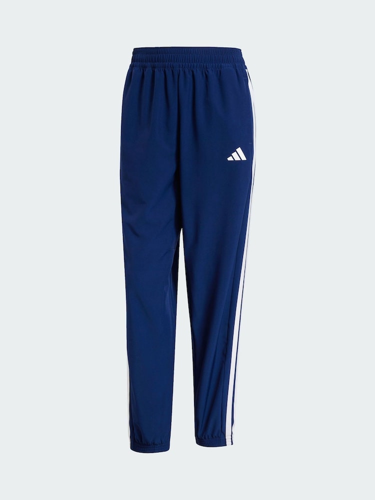 adidas Blue Train Essentials 3 Stripes Woven Joggers - Image 5 of 5 adidas Blue Train Essentials 3 Stripes Woven Joggers - Image 5 of 5