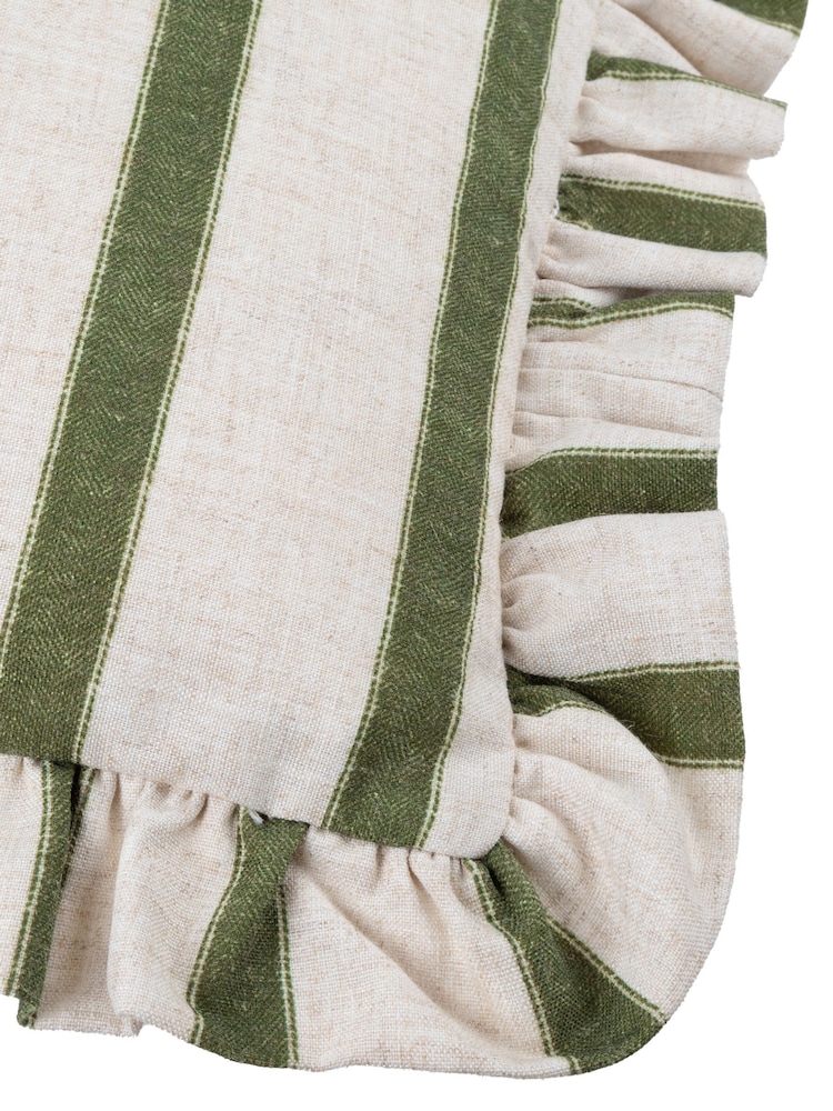 Wylder Moss Connie Stripe Ruffle Filled Cushion - Image 5 of 5 Wylder Moss Connie Stripe Ruffle Filled Cushion - Image 5 of 5