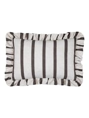 Wylder Chocolate Connie Stripe Ruffle Filled Cushion - Image 3 of 5