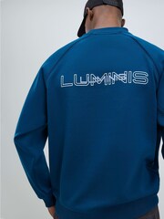 River Island Blue Bright Long Sleeve Regular Lad Luminus Crew Top - Image 3 of 4