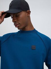 River Island Blue Bright Long Sleeve Regular Lad Luminus Crew Top - Image 4 of 4