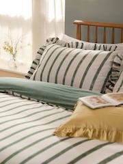 Wylder Moss Connie Stripe Ruffle Duvet Cover & Pillowcase Set - Image 2 of 3