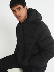 River Island Black Hooded Puffer Jacket - Image 3 of 4
