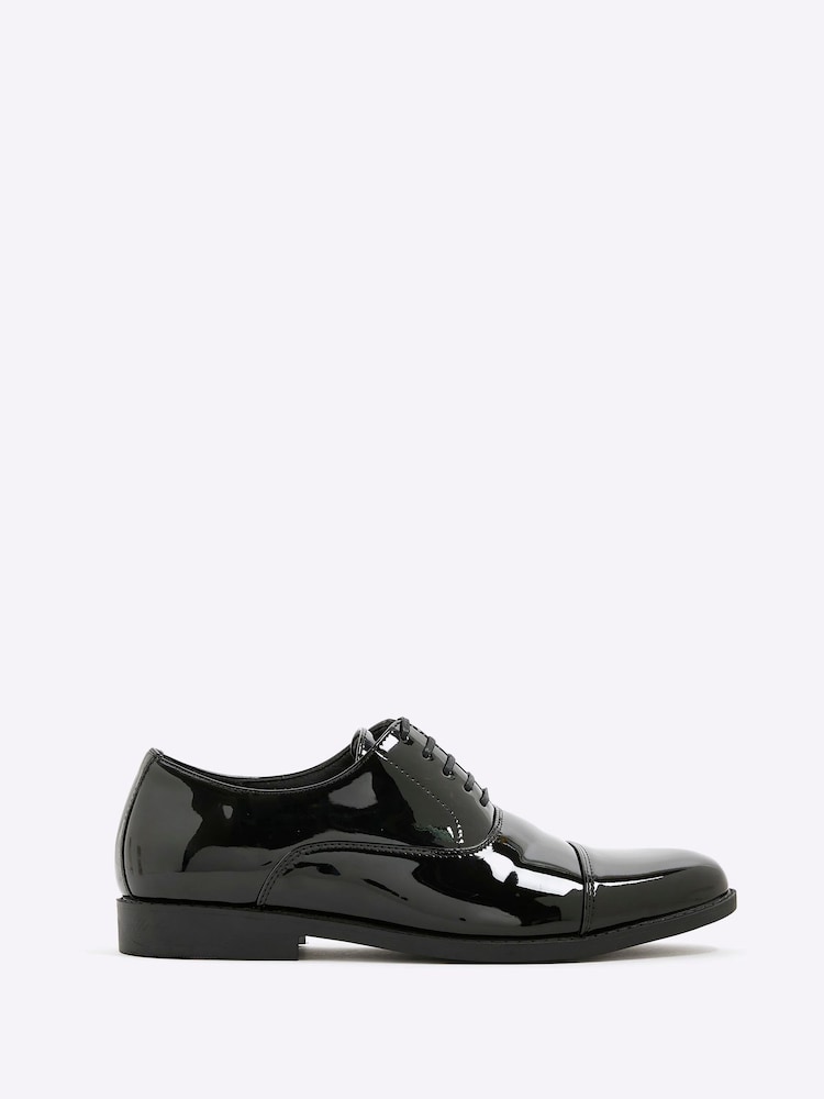 River Island Black Patent Derby Shoes - Image 1 of 5