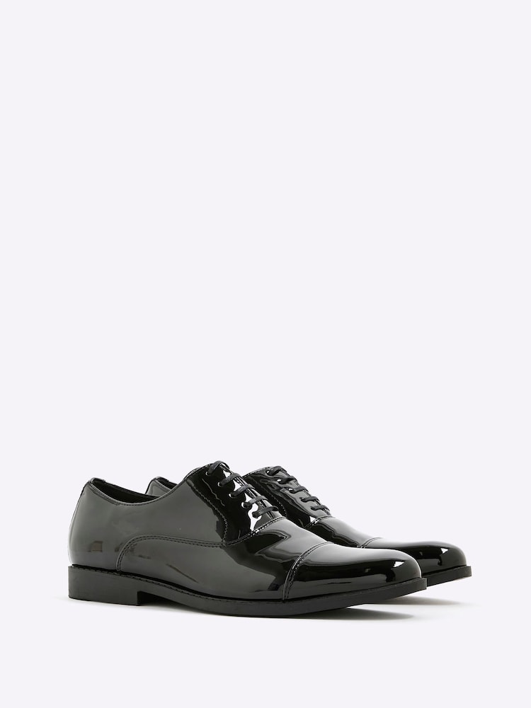 River Island Black Patent Derby Shoes - Image 2 of 5