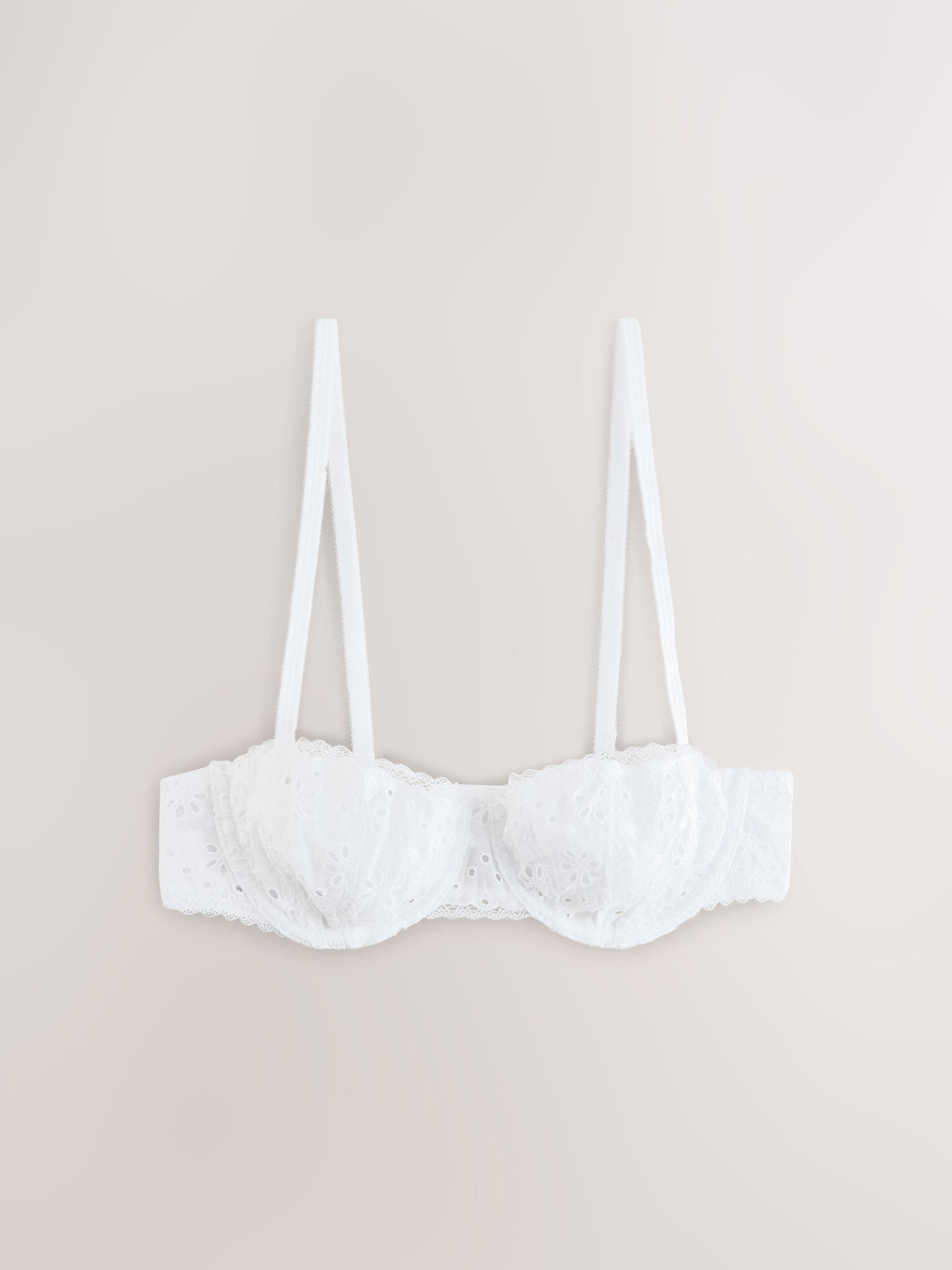 Buy White Broderie Non-Pad Balcony Bra from Next USA