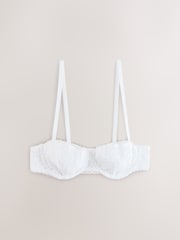 White Broderie Non-Pad Balcony Bra - Image 6 of 8